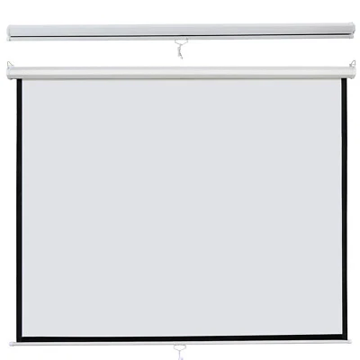 Manual Projection Screen Projector 119" Home Movie Theater Matte White  - Image 1 of 4