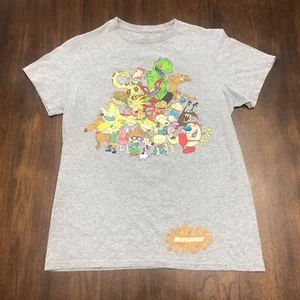 Nickelodeon Gray Angry Beavers Cat Dog Hey Arnold Rugrats T-Shirt Youth Sz Small - Picture 1 of 11