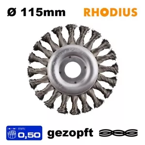 Cepillo trenzado ACERO Ø 115 mm cepillo de alambre trenzado cepillo redondo cepillo de plato 22,23 SRBZ - Imagen 1 de 2