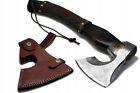 Handmade axe Viking hunting axe hatchet carbon steel leather case black