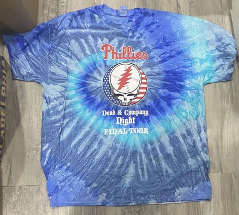 2023 Phillies SGA - 6/8/23 - Dead and Company Grateful Dead tie-dyed t shirt XL Cover