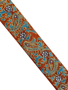 Vintage Indian Sari Border Sewing Embroidered Trim Ribbon Antique Lace DIY Home - Picture 1 of 8