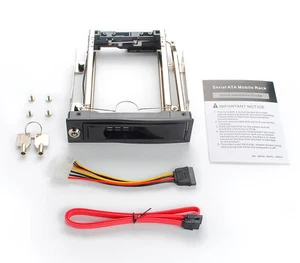 3.5" Inch SATA Hard Drive Hot Swap Caddy to 5.25" Inch Drive Bay Adapter w/Keys - Picture 1 of 5