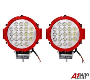 2x 63w Led Red Work Driving Lights Bar Spot Off-road Car Truck Atv 4wd 12v 24v - Picture 1 of 5