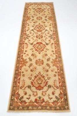 9 ft Hallway zeigler beige Runner Rug Afghan Hand Knotted Wool Bedroom Rug - Image 1 of 4