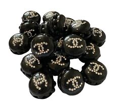 5 Pcs Metal, Rhinestone & Pearl CC Black Round Beads for Beadable Pens PEN260