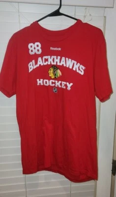 Camisa Chicago Blackhawks #88 Patrick Kane Para Hombres Reebok Roja NHL Adulto GRANDE...B1 Foto 1 de 4