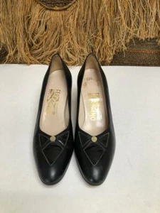 Salvatore Ferragamo Women Shoes Pumps Heels Black Size US 7.5  AAA A61W - Picture 1 of 9