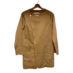 Paraspalace Linen Collarless Jacket Beige Size 45R Used - Picture 1 of 7