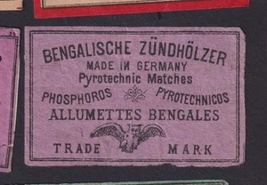 Ancienne étiquette Allumettes Allemagne  BN186250 Bengale Chauve Souris - Imagen 1 de 1