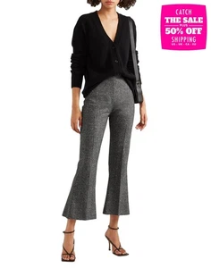 RRP €406 ANTONIO BERARDI Wool Cropped Trousers IT44 US8 L Flared Made in Italy - Picture 1 of 7