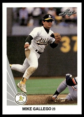 1990 Leaf Mike Gallego Oakland Athletics #121 - Image 1 of 2