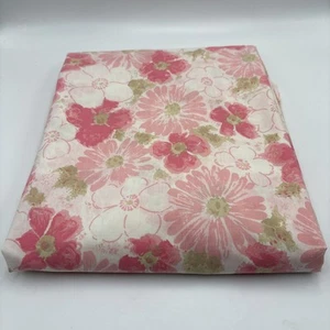 Vtg Dan River Full Flat Sheet Orange TRANQUALE Floral Flower Power Groovy 70’s - Picture 1 of 3