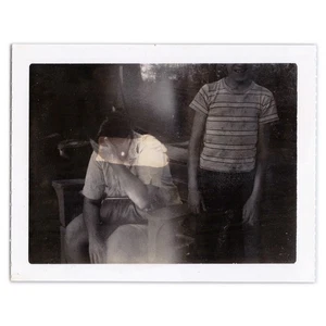 Polaroid of Mom Covering Her Face - 1960s Double Exposure Spirit Photography - Picture 1 of 2