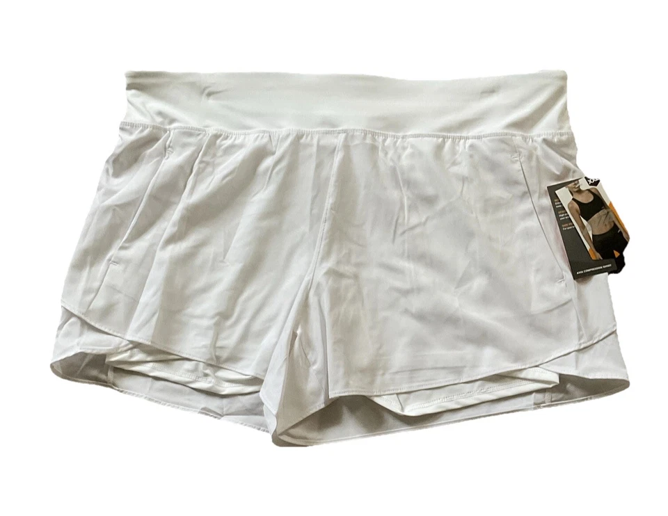 Avia Womens 2XL Compression Running Shorts Plus Size 20 White Bike Liner