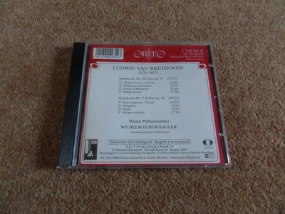 CD ALBUM - ORFEO  BEETHOVEN SYMPHONY NO 7 & 8 FURTWANGLER - LIVE 1954 - Image 1 of 2