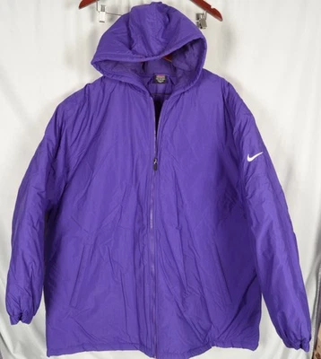 Nike Team Vintage Oversized Quilted Purple Coat Jacket Size 2XL XXL - Image 1 of 4