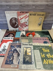 Vintage Music Sheet Bundle Lot of 25 Music Sheets A2 - Picture 1 of 11