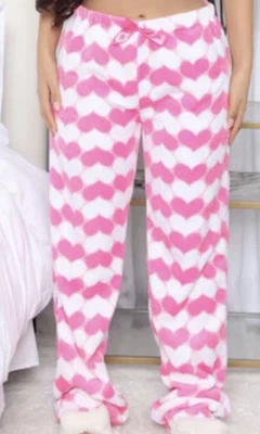 Pantalones de pijama Chevron rosa y crema Hot Kiss talla: XL Foto 1 de 4