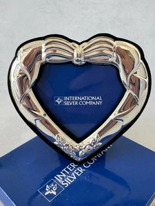 Vintage International Silver Company Silverplated Heart Shape Picture Frame New! - Picture 1 of 7