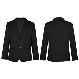 Kids Boys Jacket Elegant Blazer Single Breasted Gentleman Suit Solid Color - Picture 1 of 39