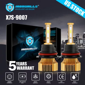 4-Seiten 9007 LED Scheinwerfer Kit 2500W 375000LM Fernlicht Glühbirnen 6000K weiß 2x - Bild 1 von 12