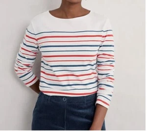 Seasalt Sailor Shirt Falmouth Duet Shore Chalk Organic Cotton Top UK 8 BNWT - Picture 1 of 8