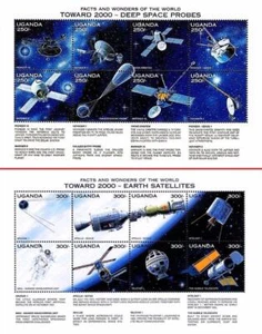 UGANDA 1997 RUSSIA & USA in SPACE EXPLORATION 2 M/S SC#1484A-85 MNH   ** - Picture 1 of 1