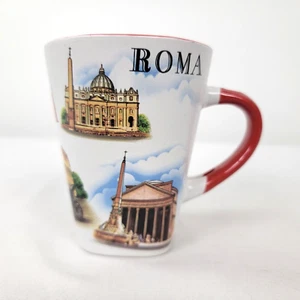 Roma Rome Italy Tea Coffee Mug Cup Pantheon Trevi Fountain Souvenir Red Interior - Picture 1 of 6