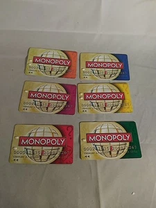 Monopoly Here & Now World Edition Board Game Replacement set 6 Bank Cards 2008 - Picture 1 of 3