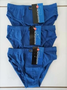 LOT DE 3 SLIPS GARCON AGE 10/12 ANS MARQUE MARATHON BY OLYMPIA 100% COTON - Picture 1 of 3