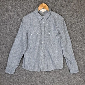 Country Road Womens Button Up Shirt Top Size XL Blue Floral Button Up Collared - Picture 1 of 9