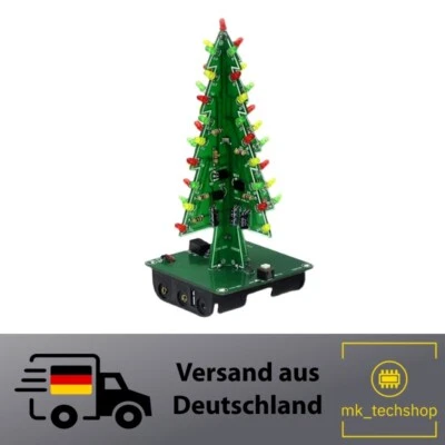 Bausatz LED 3D Weihnachtsbaum USB Lötset Geschenk Deko 11cm - Bild 1 von 3