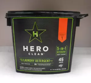 Qty: 1 Hero Clean Laundry Detergent Scent 1, 45-Count Pacs - Picture 1 of 5