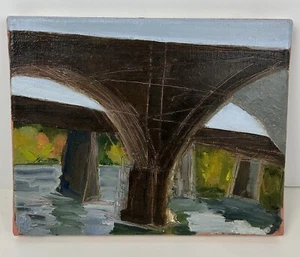 Ölgemälde Landschaft Kunst Sommer klein Realismus Philadelphia Boot Haus Reihe - Bild 1 von 7