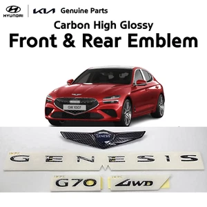 Emblema de carbono alto brillo delantero trasero genuino OEM para Genesis G70 2022- - Imagen 1 de 5