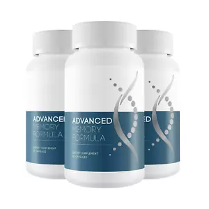 3-Pack Advanced Memory Formula - Best Natural Brain Supplement - 180 Capsules - Picture 1 of 7