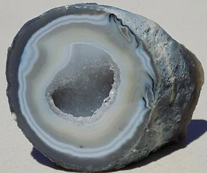 SWEET DRUZY AGATE GEODE  POLISHED FREEFORM DISPLAY SPECIMEN 8490 - Picture 1 of 11