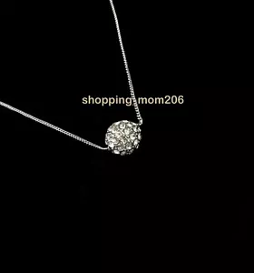 Chloe + Isabel Silver Tone Pave Ball Pendant Necklace - Picture 1 of 3
