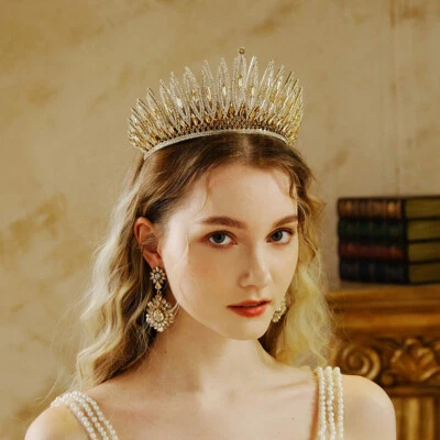 Mezzo Rotondo Sposa Corona Strass Matrimonio Regina Principessa Ballo Tiara Fai - Immagine 1 di 4