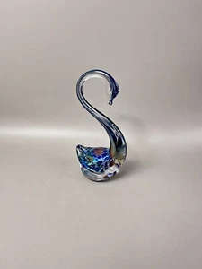 Heron Glass Iridescent Swan Figurine - Picture 1 of 6