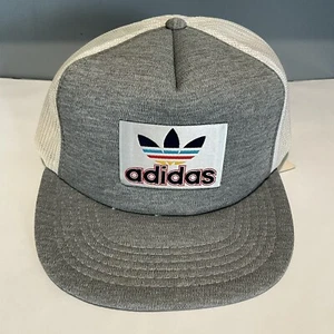 Sombrero de camionero vintage Adidas con logotipo del trébol Snapback azul marino/rojo/amarillo años 80 90 - Imagen 1 de 6
