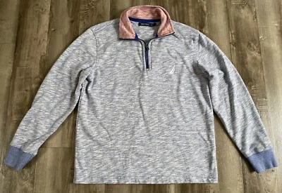 Camisa informal para hombre Nautica 1/4 cremallera manga larga azul jaspeado talla M Foto 1 de 4