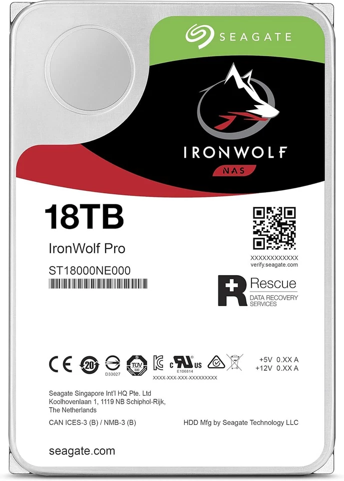 ST18000NE000 Seagate IronWolfPro 18TB Ironwolf Pro 3.5 HDD - Image 1 of 1