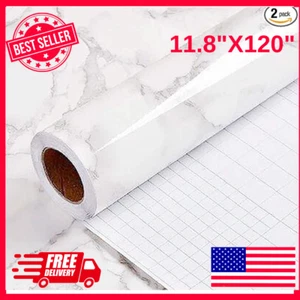 Marble Granite Gray/White Self- Adhesive Wallpaper Peel and Stick for Countertop - Picture 1 of 24