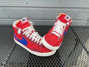 Nike Blazer High Top Vintage Trainers/Sneakers (375722-641) Red/Blue UK Size 8 - Picture 1 of 17