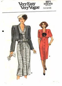 Very Easy Vogue Sewing Pattern Women's DRESS w/ OVERLAY 9371 Size 12-14-16 UNCUT - Picture 1 of 4