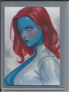 2024 MARVEL ( MYSTIQUE ) 1/1 CAPOLAVORO ARTE SCHIZZO CARTA ARTISTA FIRMATA - Foto 1 di 2