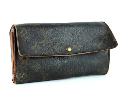 LOUIS VUITTON Monogram Canvas & Leather Bifold Envelope Long Wallet Purse France - Image 1 of 4