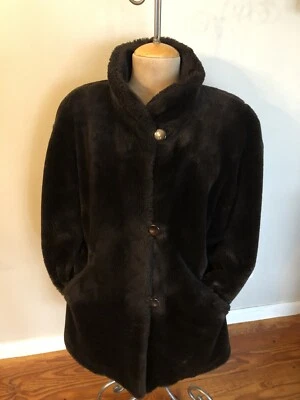 Abrigo reversible de piel sintética marrón para mujer J Percy For Marvin Richards talla pequeña/mediana de colección Foto 1 de 4